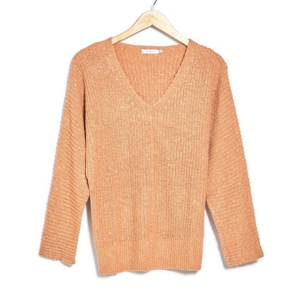 Lush Women’s V-Neck Wide Sleeve Sweater Size Medium